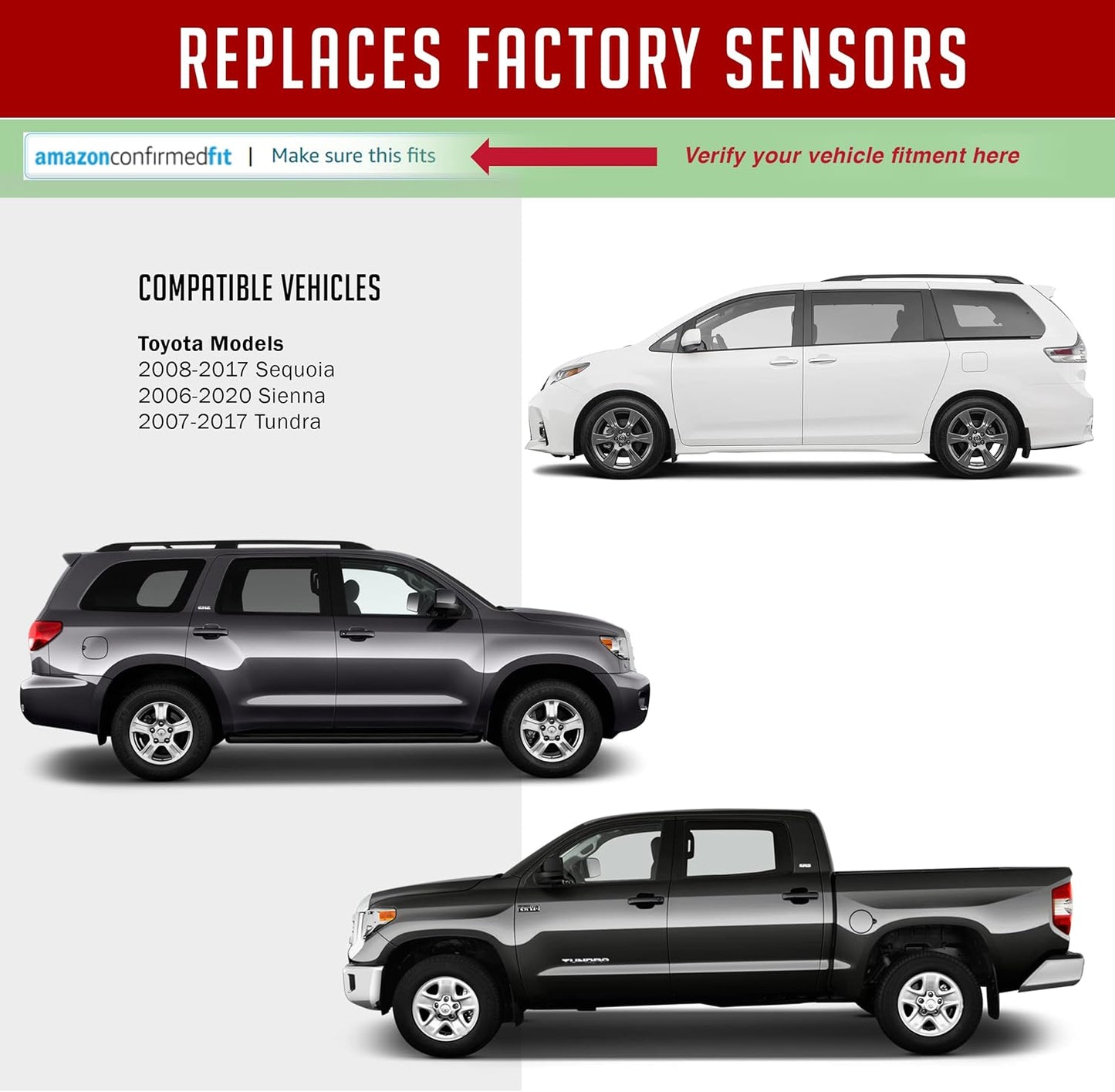 PDQ TPMS 315 MHZ Tire Pressure Sensor 4 Pack  Metal Stem  For Toyota Lexus Scion Equivilant to: Direct Replacement OE Part # , OEM: 42607-0C070 | 42607-0C050 | 42607-0C030 |