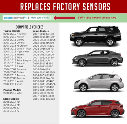 PDQ TPMS 315 MHZ Tire Pressure Sensor 4 Pack  Metal Stem  For Toyota Lexus Equivilant to: Direct Replacement OE Part # , OEM: 42607-0E020 | 42607-02050 | 42607-06030 |
