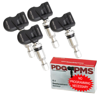 PDQ TPMS 433 MHZ Tire Pressure Sensor 4 Pack  Metal Stem  For RAM Equivilant to: Direct Replacement OE Part # , OEM: 68293199AA