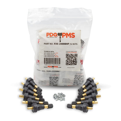 PDQ TPMS 12 Pack Replacement Rubber Snap-In Valve Stem For Chevrolet GMC Ford Equivalent to: Dill VS-950, OEM: TPMS-76