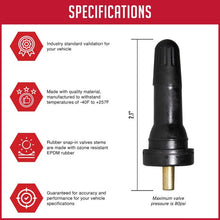 TPMS OEM Sensor Service Kit Snap-in Tire Rubber Valve Stems Compatible with Schrader 20008 Fits Most GM 2006-Pres Ford 2009-Pres Subaru 2004-Pres Chrysler 2005-Pres Dodge 2005-Pres Jeep 2005-Pres 12 Pack