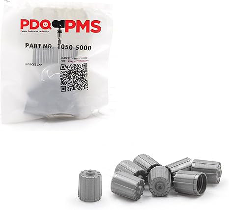 PDQ TPMS  12 Pack of 8 Caps | Grey Cap | For  Equivalent to: Equivalent to 1050 | 5000, OEM: