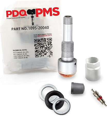 PDQ TPMS  12 Pack | Valve Screw 2 Washers Grommet Nut Core Cap |  For Ferrari | Maybach Equivalent to: Equivalent to 1095 | 20040, OEM: 185189