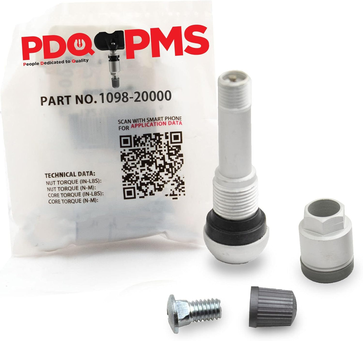 PDQ TPMS  12 Pack | Valve Screw Washer Grommet Nut Core Cap |  For Dodge | Freightliner Equivalent to: Equivalent to 1098 | 20000, OEM: 6803-8945AA