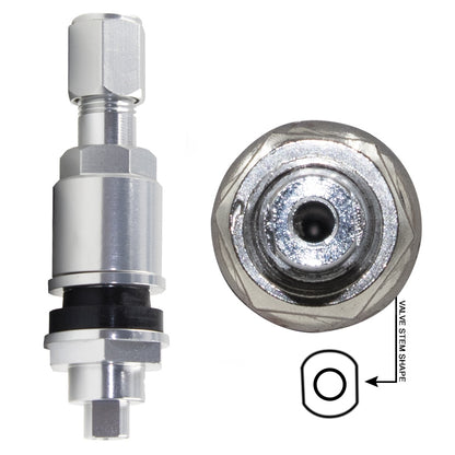 Replacement Metal Valve Stem with Silver Finish for PDQ TPM Sensors (PDQ-001)