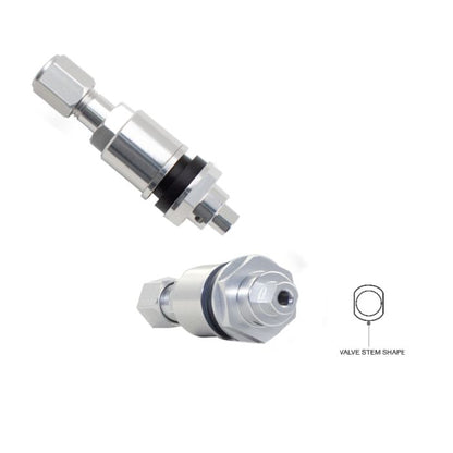 Replacement Metal Valve Stem with Silver Finish for PDQ TPM Sensors (PDQ-001)
