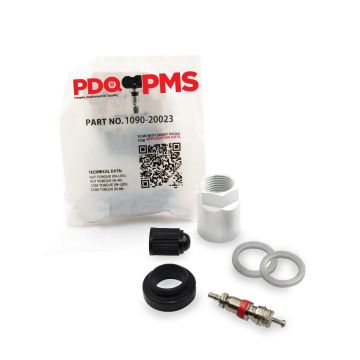 TPMS Service Kits | 12 Pack | Grommet Nut 2 Washers Core Cap |  Fits  BMW | Land Rover | Mercedes Equivalent to 1090 | 20023 | Used for OE Sensors 36106856227 | 36118378682